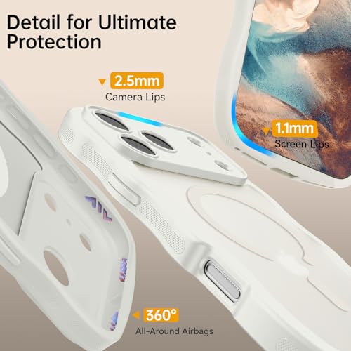 Image of YINLAI for iPhone 17 Pro Max Case 6.9-inch [Compatible with MagSafe] [Soft Silicone] [Curly Wave] [Anti-Fingerprint] [Full Body Military Shockproof], Light Grey