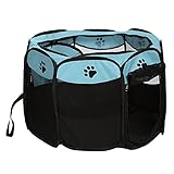 YAYA2021-SHOP Pet Bed Portable Foldable Pet Dog Tent House for Dogs Indoor Playpen Tent Crate Room Outdoor Puppy Cats Kennel Octagon Fence Pet Waterloo (Color : Sky Blue)