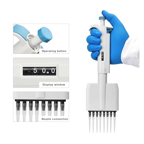 Pipette multicanaux 8 canaux volume réglable 5-50ul pour laboratoire
