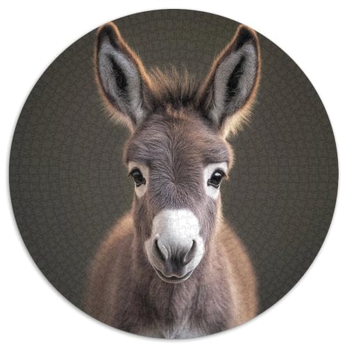 Puzzle redondo de 1000 piezas de cara de burro, un regalo artístico y desafiante para adultos.