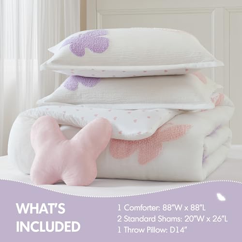 Image of Intelligent Design Kids Girls Butterflies Multi Queen Comforter Set, 4pc