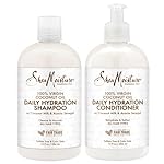 SheaMoisture Shampoo & Conditioner Set, Daily Hydration with Pure Coconut Oil – New Look, Improved Creamy Lather, Cruelty-Free, 13 Oz Ea