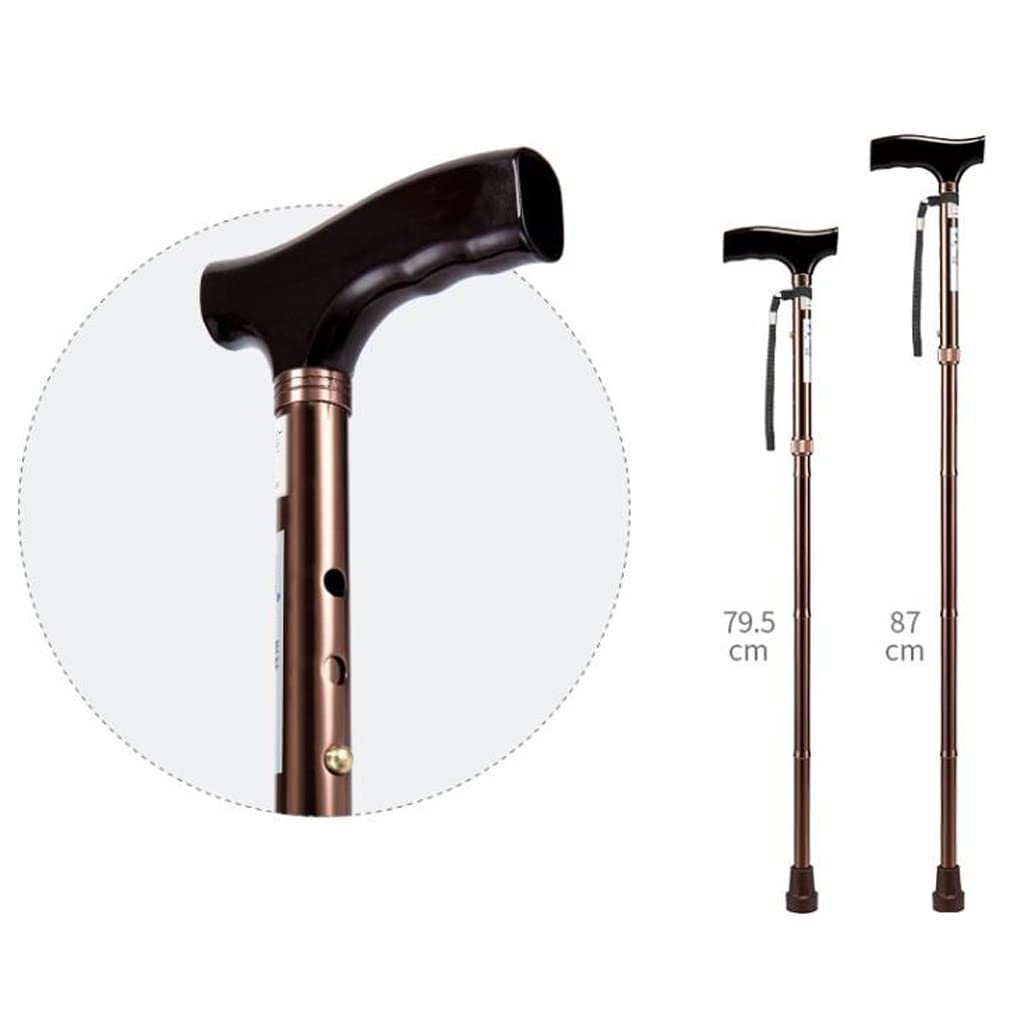 GCX- Muletas Plegables for Ancianos, bastón telescópico portátil, bastón Antideslizante, bastón Ligero Multifuncional, muletas de Ayuda for Caminar Firma