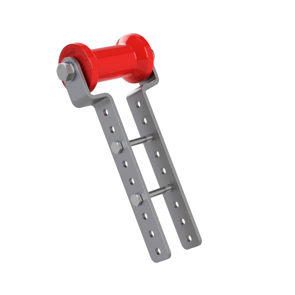 SUPROD Polyurethan Kielrolle mit Halter H höhenverstellbar Bootstrailer Sliphilfe Spulenform verzinkt 125/60 mm