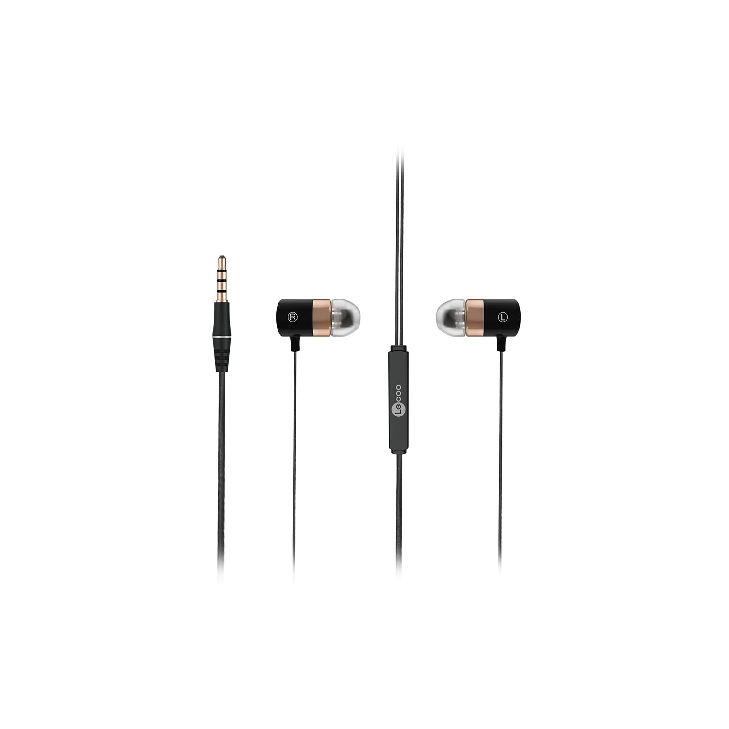 Lecoo EH103 Kablolu 3.5mm Jacklı Mikrofonlu Kulak İçi Kulaklık - Gürültü Önleyici Mikrofon, Ses Ayarı Paneli, Terlemeye Dayanıklı, Evrensel Uyumluluk, Spor İş Kulak İçi Kulaklık Siyah