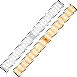 MOSTON Bright 78 LED 2Pack Closet Light Rechargeable 2500mAh Battery Powered Magnetic Motion Sensor Night Lights for Under Cabinet,Counter.Cordless Stick on Anywhere