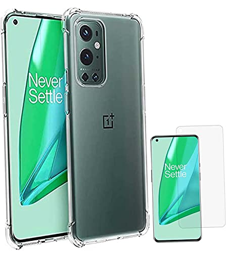 Image of Soft Flexible Silicone Back Cover (OnePlus 9 Pro, Transparent Case + Screen Guard)