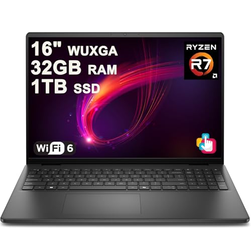 Dell 16 �m�[�g�p�\�R�� 16�C���` WUXGA �^�b�`�X�N���[�� AMD 8�R�A Ryzen 7 250 (Beats i7-1355U) 32GB DDR5 1TB SSD �o�b�N���C�g ExpressCharge Wi-Fi6 �N���G�C�^�[ �f