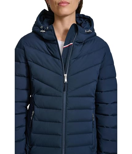 Tommy Hilfiger Women's Navy Medium Packable Puffer Jacket – Effortless Style Awaits! - Image 3