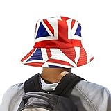LOVOICE England Bucket Hat Fußballspiel Fanhut - Football Match 2022 Fan Reversible Bucket Hat - Queen's Jubilee Dekorationen für Party Match