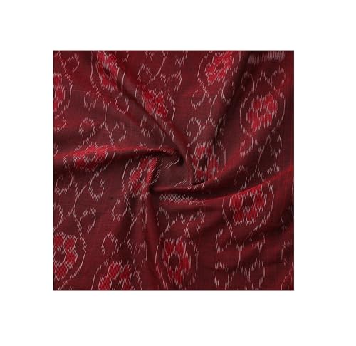 Image of Premium Sambalpuri Ikat Weave Pure Handloom Cotton Shirt Fabric Authentic Odisha Traditional Tie-Dye Craft, Soft Breathable Natural Cotton Material for Custom Tailoring, Casual & Formal Wear