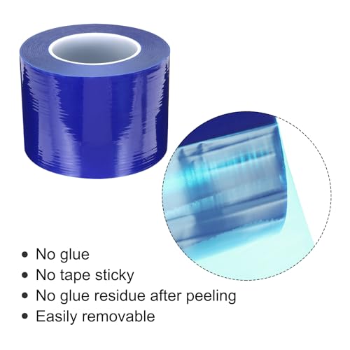 Image of MECCANIXITY Removable Protective Film Tape, 4 Inch x 656 Ft Surface Protective Scratch Film Tape Roll for Furniture, Electrical Appliances, Blue