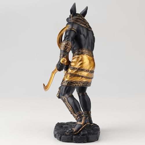 Estatua de Anubis Egipcio 8.88 pulg Negro Dorado miniatura 5