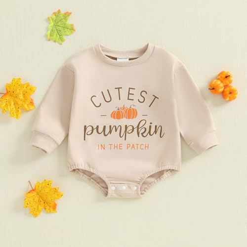 Baby Girl Boy Halloween Outfit Newborn Ghost Pumpkin Sweatshirt Romper Long Sleeve Jumpsuit Halloween Baby Clothes3