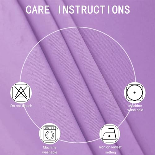 Image of LEMOMO Blackout Curtains 52 x 45 inch Lavender Curtains Set of 2 Panels /Thermal Insulated Room Darkening Bedroom Curtains