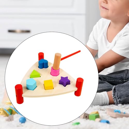 Juguete para clavar pilotes con martillo de madera para coordinar manos y ojos 5