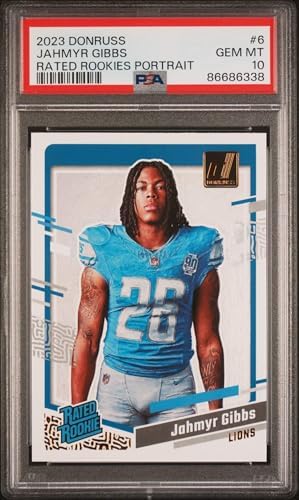 Graded 2023 Panini Donruss Jahmyr Gibbs #6 Rated Rookies Portrait...