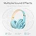 DOQAUS Bluetooth Headphones Over Ear, Wireless Headphones with Mic, 90 Hours Playtime, 3 EQ Modes, Foldable Headphones Wireless with Soft Memory Protein Earpad, Bluetooth 5.0,for Phone/PC/Tablet(Blue)