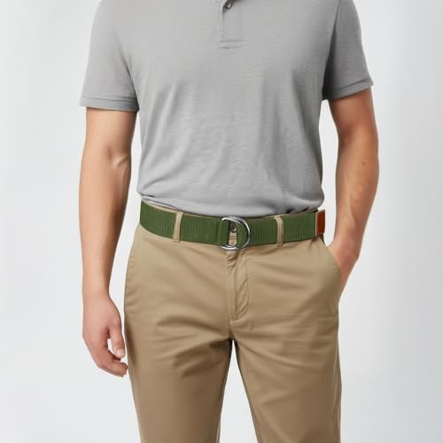 Image of maikun Mens Womens Canvas Belt, D-ring Buckle Cloth Fabric Belt for Men