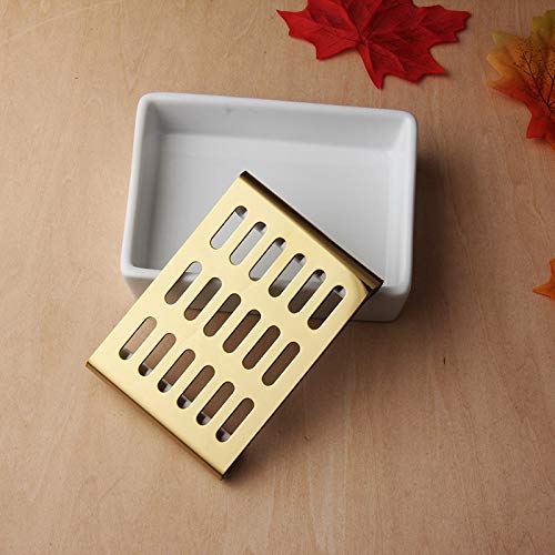 RTHGTFFZ Jabonera Baño El jabonera se Puede Colocar en la Caja de Drenaje de jabonera de Doble Capa de Acero Inoxidable en la Cocina y el Inodoro. (Color : Black)