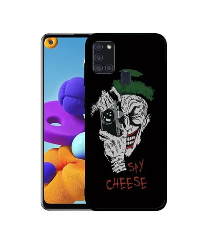 Image of Joker Say Cheese Design Premium 2D Printed Metal Back Case Cover for Samsung Galaxy A21S 4G