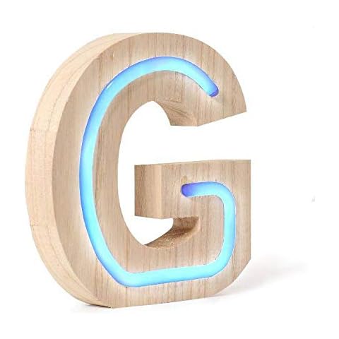 Letras Decorativas Luminosas de Madera con Neón Azul de CRACK HOGAR Cover