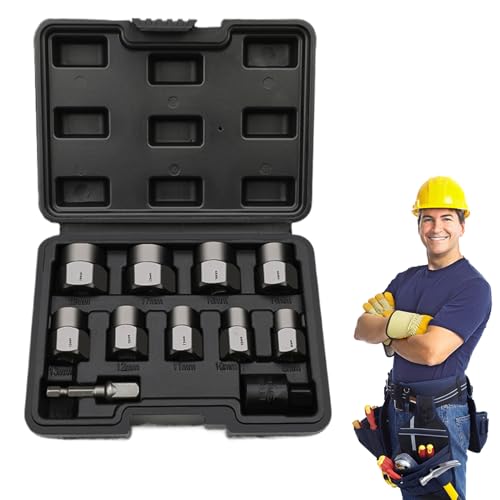 Kit de extractor de tornillos, brocas de mano para desenroscar pernos rotos, juego de brocas robustas para tuercas rotas, tuercas rotas, tuercas rotas para tubos de rosca