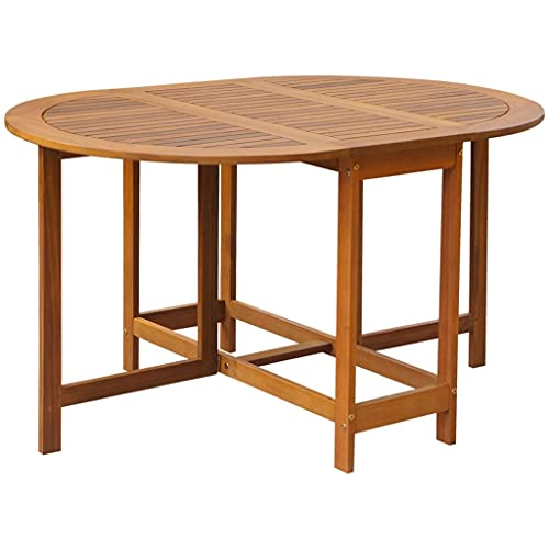 Set comedor de jardín plegable 5 piezas madera maciza de acacia exterior 5