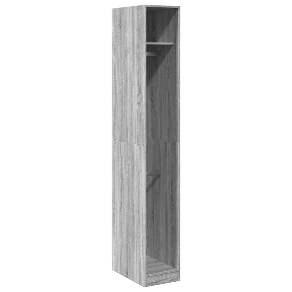vidaXL Wardrobe, Closet for Bedroom, Clothes Storage Organiser with Hanger Bar, Clothes Cupboard, Armoire, Modern Style, Grey Sonoma Engineered Wood