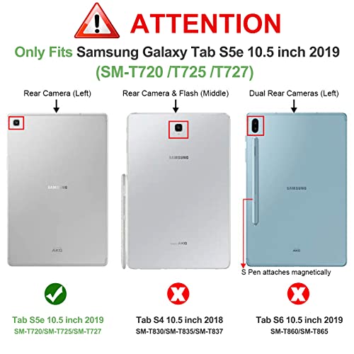 Braecn Galaxy Tab S5E Case, Heavy Duty Shockproof Protective Case With Rotating Kickstand/Hand Strap And Carrying Shoulder Strap For Samsung Galaxy Tab S5E 10.5 Inch 2019 Tablet Sm-T720/Sm-T725(Black) #TOP1