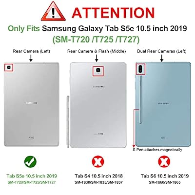BRAECN for Samsung Galaxy Tab S5e Case 10.5 inch 2019, Heavy Duty Shockproof Case with 360 Rotating Kickstand/Hand Strap&Shoulder Strap for Galaxy Tab S5e 10.5 Tablet SM-T720/SM-T725-Black