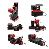 Mini lathe,Geevorks 6 in 1 100-240V 48W Lathe Mill Combo Transforming into Wood Lathe,Metal Lathe,Milling Machine,Sawing Machine,Grinding Polishing,Driller Rotary Tool,20000RPM