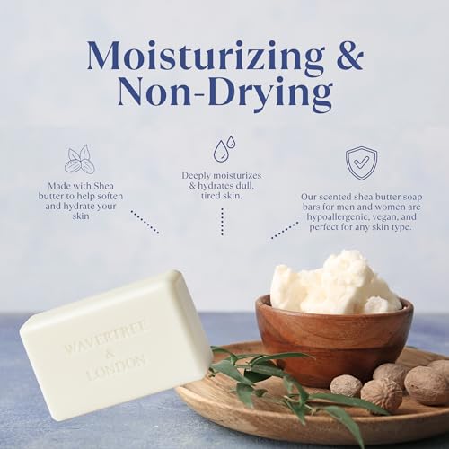 Image of Wavertree & London Cosmopolitan Scented Natural Soap (2 Bars), 7oz Moisturizing French Triple Milled Soap Bars enriched with shea butter - Pure Plant Based Bath & Body Bars for All Skin Types