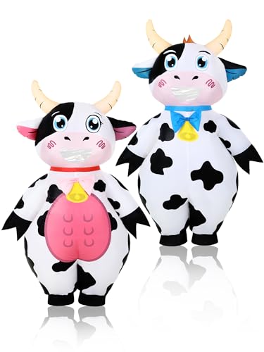 Poen 2 Pcs Inflatable Blow up Costume for Adult 96 Baby Costume for Baby Shower Cosplay Gender Reveal Party(Cow)