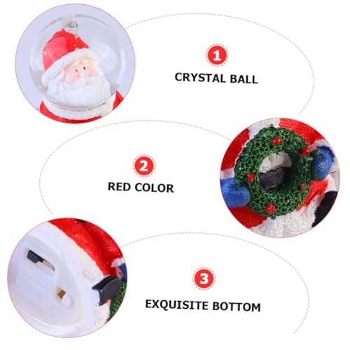 Bola de cristal navideña con iluminación LED pequeña para decorar el escritorio de casa 4