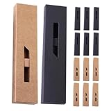 Operitacx 20 Stück Stiftebox mit Sichtfenster aus Karton Ausziehbar Braun Schwarz Stifte Aufbewahrungsbox für Kugelschreiber Füller und Bleistifte Leicht Reisefreundlich