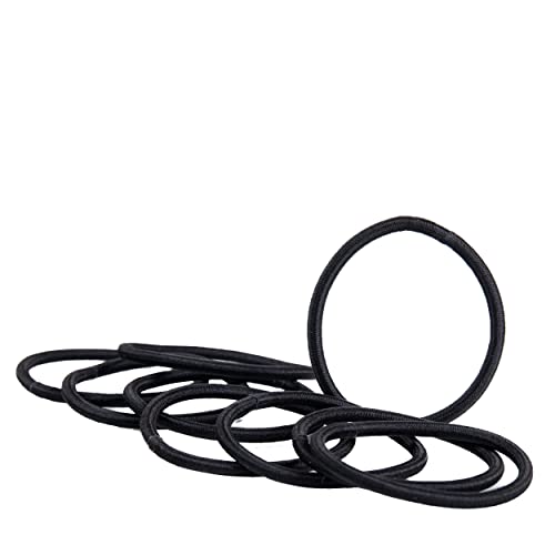 Image of Amazon Basics No Damage Elastic Hair Ties, Ponytail Holders for All Hair Types, Snag-Free, Strong Hold, Black 4 MM, 32 Count