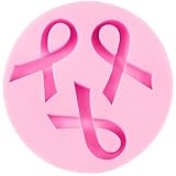 Breast Cancer Awareness Silicone Mold, Pink Ribbon Round Baking Mold 2.95 Inch Pink Silicone Mould for Fondant Chocolate Soap Resin Craft Breast Cancer Mold for Party Fundraiser