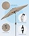 GarveeLife 9 ft Outdoor Patio Umbrella, Outdoor Table Umbrella, Market Umbrella With Push Button Tilt and Crank, 8 Sturdy Ribs UV Protection Waterproof for Garden, Deck, Backyard, Pool, Tan