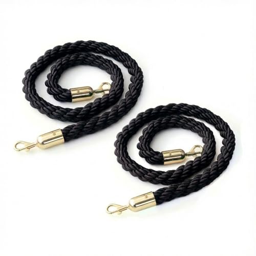 Aluanz Cordes de barrière avec mousquetons 150 cm - Lot de 2 - Corde tressée avec crochet en...