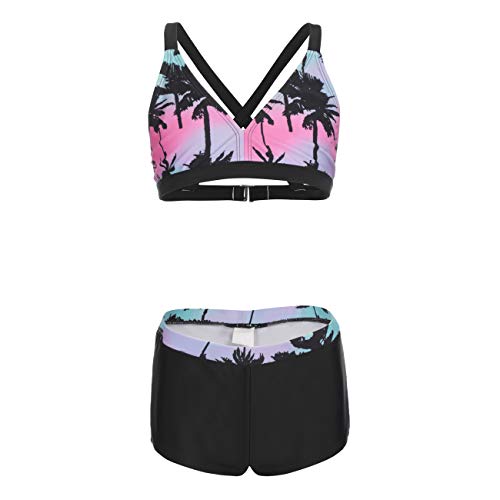 Dayu Girls' Boyshort Tankini Swimwear Beach Sport 2 Piece Swimsuits