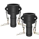 VIKKSAER 2Pcs 1 Inch Polypropylene Camlock Coupling Kit, Type C Female Coupler with Hose End and Internal Camlock Gasket, Suitable for Industrial Chemical Pipelines