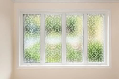 Image of SUNBIRD Window Film Privacy Colorful Window Sticker, Decorative Window Vinyl, Adhesive Home UV Blocking, Heat Insulation Static Cling for Bathroom Office (24 X 48 INCHES, Plus Frost)