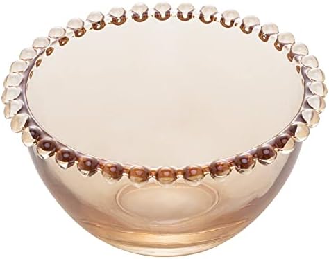 WOLFF - Conjunto 4 Bowls de Cristal Âmbar Metalizado 14cm x 8cm -...