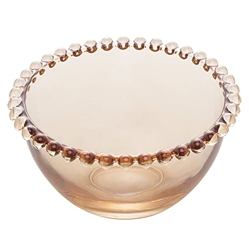WOLFF - Conjunto 4 Bowls de Cristal Âmbar Metalizado 14cm x 8cm -...