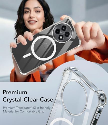 Image of Jkobi Shockproof Crystal-Clear Back Cover for OnePlus 13R 5G (Magsafe Wireless Support | Drop & Camera Protection | Hard Polycarbonate)
