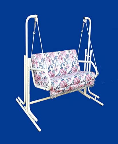 Image of s k modern art Swing with Stand | Jhula for Adults with Cushion for Home /Patio (Single Seater, White)