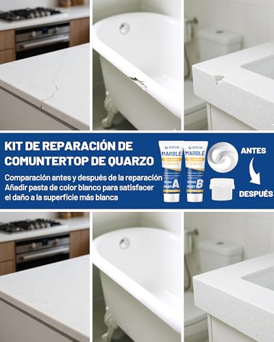 Miniatura 8 de Kit Reparación Mármol Y Granito Coincidencia De Color , 160g Kit Reparación Azulejos Para Astillas Agujeros Abolladuras Defectos Grietas, Fijar Cuarzo Fregadero Piedra Otras Superficies Duras
