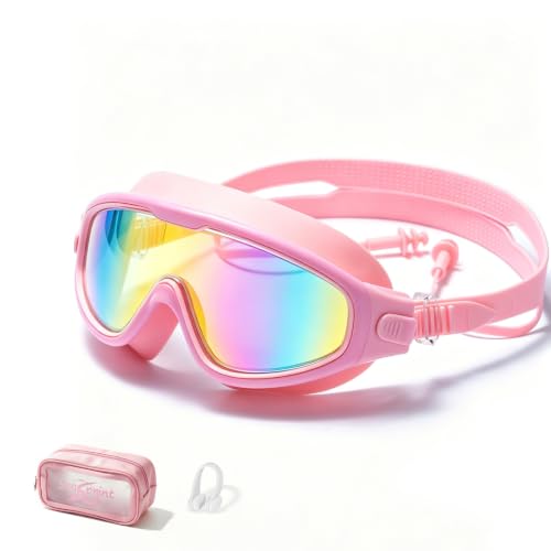 Image of Swim Goggles for Kids 6-12, Wide View Anti-Fog UV Protection No Leaking,Boys Girls Youth Swimming Goggles