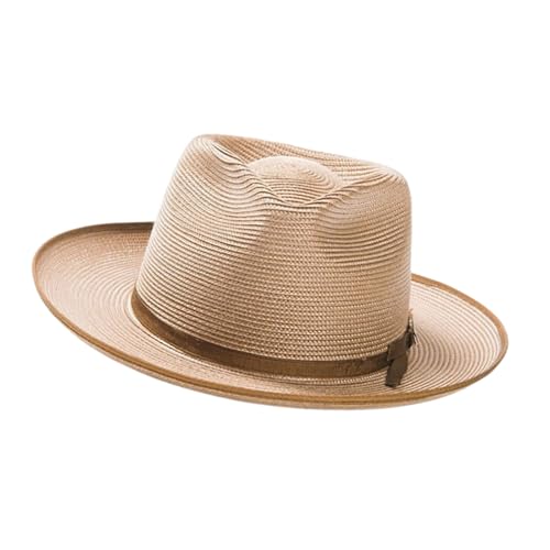 Fashionable Cloche Paper Braid Hat with Rolled Brims, Lightweight Travel-Friendly Party Accessory for Women (Light Coffee)